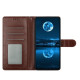 For Samsung Galaxy A26 5G Leather Case Wallet Stand Phone Cover with Handy Strap - Brown Samsung Cases Mobile
