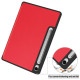 For Samsung Galaxy Tab S10 FE / S9 FE / Tab S9 Smart Case PU Leather+TPU Trifold Stand Tablet Cover with Pencil Holder - Red Samsung Cases Mobile Tablet