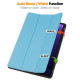 For Samsung Galaxy Tab S10 FE / S9 FE / Tab S9 Smart Case PU Leather+TPU Trifold Stand Tablet Cover with Pencil Holder - Sky Blue Samsung Cases Mobile Tablet