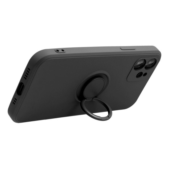 For Xiaomi Redmi Note 14 Pro+ 5G Case Ring Kickstand Silicone Phone Cover - Black XIAOMI Cases Mobile