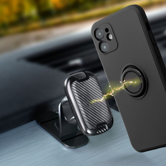 For Xiaomi Redmi Note 14 Pro+ 5G Case Ring Kickstand Silicone Phone Cover - Black XIAOMI Cases Mobile