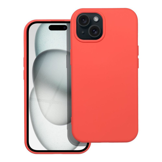 For iPhone 15 Matte Silicone Phone Drop-proof Cover Anti-scratch Protective Case - Peach Apple Cases Mobile
