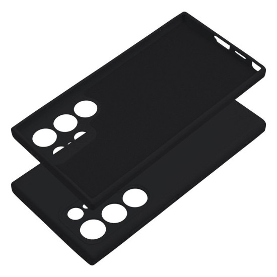 For Samsung Galaxy S24 Ultra Silicone Case Straight Edge Protective Phone Cover - Black Samsung Cases Mobile