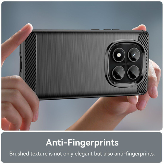 For Xiaomi Redmi Note 14 Pro 5G / 14 Pro+ 5G Case Carbon Fiber TPU Shockproof Phone Cover - Black XIAOMI Cases Mobile