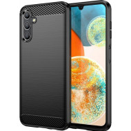 For Samsung Galaxy A56 5G Case Carbon Fiber TPU Shockproof Protective Phone Cover - Black