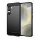 For Samsung Galaxy S25 Mobile Phone Case Slim-Fit Cover TPU Carbon Fiber Texture Phone Shell - Black Samsung Cases Mobile