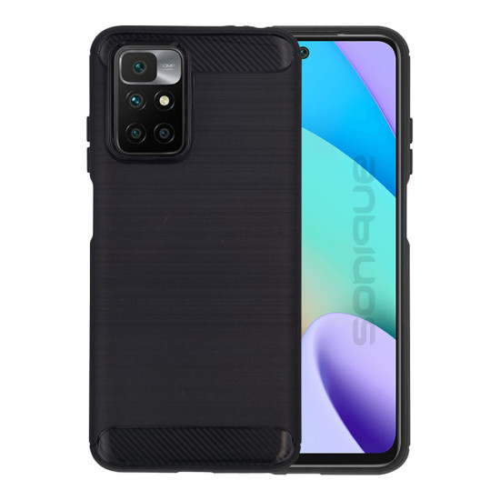 Carbon Fiber Anti-Fall Light TPU Back Cover for Xiaomi Redmi 10/10 2022 - Black XIAOMI Cases Mobile