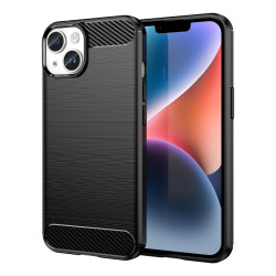 Θήκη Σιλικόνης Carbon Fiber για iPhone 14 - Μαύρο