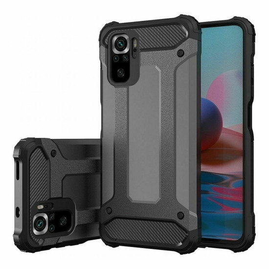 Armor Guard Plastic + TPU Combo Protector Case Shell for Xiaomi Redmi Note 10 Pro / Pro Max - Black XIAOMI Cases Mobile