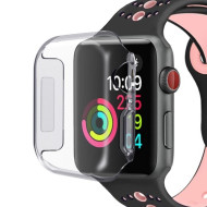Θήκη Σιλικόνης TPU Πλήρης Κάλυψης για Apple Watch Series 4 / 5 / 6 44mm / SE 44mm / SE (2022) 44mm - Διάφανο