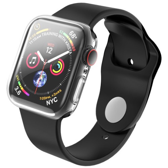 Soft TPU All Around Protective Case HD Clear Ultra-Thin Shell for Apple Watch Series 9 / 8 / 7 45mm