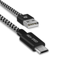 0.5M DUX DUCIS K-ONE Series Υφασμάτινο Καλώδιο Φόρτισης Micro Usb - Μαύρο