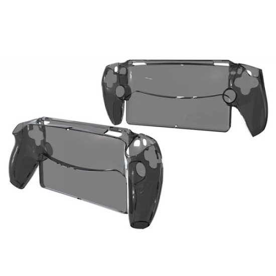 For PlayStation Portal Game Console Clear PC Cover Split Protective Hard Case - Transparent Black
