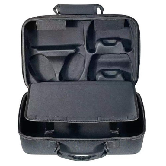For Sony PS5 Slim Game Console Carrying Case 1680D Fabric+Waterproof Nylon Shockproof Bag - Grey