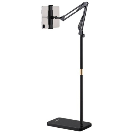 JOPREE L10PRO 1.6m Tablet Floor Stand with Desktop Clip Telescopic for iPhone 16 / 16 Plus / 16 Pro / 16 Pro Max 4 - 13inch Devices - Black