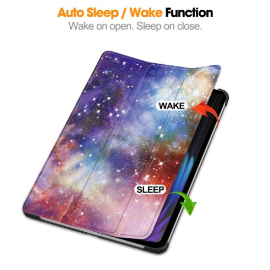 For Xiaomi Pad 7 Pro / Pad 7 Case Pattern Print Leather Stand Tablet Cover - Galaxy