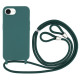 For iPhone 16e Case TPU Soft Shockproof Phone Cover with Adjustable Lanyard - Dark Green