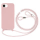 For iPhone 16e Case TPU Soft Shockproof Phone Cover with Adjustable Lanyard - Deep Pink