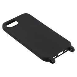 Θήκη Σιλικόνης TPU με Κορδόνι Λαιμού για iPhone 16e - Μαύρο Θήκη Σιλικόνης TPU με Κορδόνι Λαιμού για iPhone 16e - Μαύρο