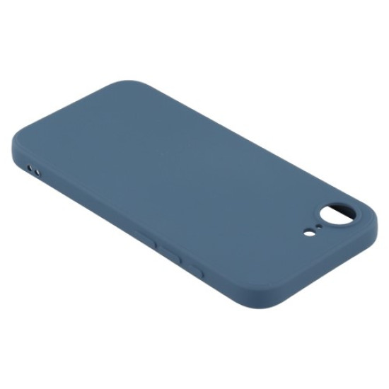 For iPhone 16e Case TPU Back Soft Anti-Scratch Fiber Lining Phone Cover - Sapphire