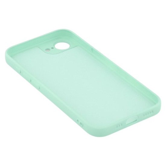 For iPhone 16e Case TPU Back Soft Anti-Scratch Fiber Lining Phone Cover - Baby Blue