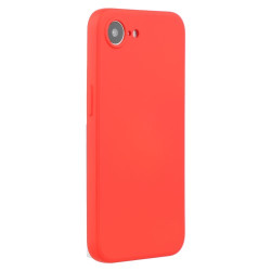 For iPhone 16e Case TPU Back Soft Anti-Scratch Fiber Lining Phone Cover - Red