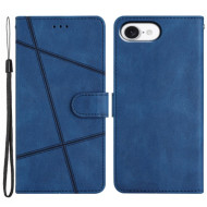 Θήκη Πορτοφόλι με Βάση Στήριξης Σχέδιο Γραμμές για iPhone 16e - Μπλε