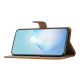 For iPhone 16e Wallet Case Line Imprinted Skin-Touch Leather Flip Phone Cover - Brown