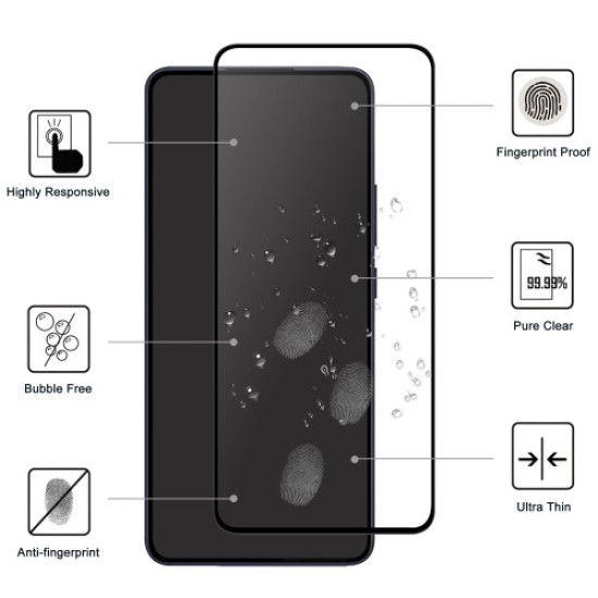 For Oppo Reno13 F 5G AGC Glass Screen Protector Full Glue Black Edge Screen Film