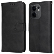 Θήκη Πορτοφόλι με Βάση Στήριξης (Όψη Δέρματος) για Oppo Reno13 F 5G - Μαύρο