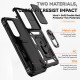 For Samsung Galaxy S25+ Case PC + TPU Phone Cover Lens Ultimate Protection Kickstand - Black