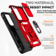 For Samsung Galaxy S25+ Case PC + TPU Phone Cover Lens Ultimate Protection Kickstand - Red