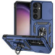 For Samsung Galaxy S25+ Case PC + TPU Phone Cover Lens Ultimate Protection Kickstand - Blue