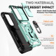 For Samsung Galaxy S25+ Case PC + TPU Phone Cover Lens Ultimate Protection Kickstand - Blackish Green