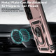 For Samsung Galaxy S25+ Case PC + TPU Phone Cover Lens Ultimate Protection Kickstand - Rose Gold