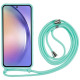 For Samsung Galaxy S25+ Case TPU Soft Shockproof Phone Cover with Adjustable Lanyard - Mint Green