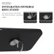 For Samsung Galaxy S25+ Matte Case Ring Kickstand Soft TPU Phone Cover - Black
