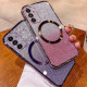 For Samsung Galaxy S25+ Case Compatible with MagSafe Electroplated Gradient Glitter TPU Phone Cover - Rose Gold