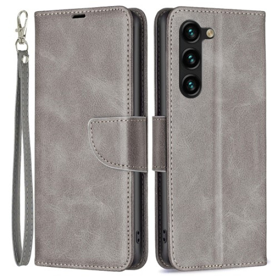 For Samsung Galaxy S25+ / S24+ Case Mobile Phone Shell PU Leather Wallet Cover with Viewing Stand - Grey