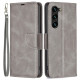 For Samsung Galaxy S25+ / S24+ Case Mobile Phone Shell PU Leather Wallet Cover with Viewing Stand - Grey