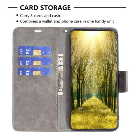 For Samsung Galaxy S25+ / S24+ Case Mobile Phone Shell PU Leather Wallet Cover with Viewing Stand - Grey