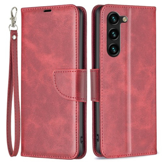 For Samsung Galaxy S25+ / S24+ Case Mobile Phone Shell PU Leather Wallet Cover with Viewing Stand - Red