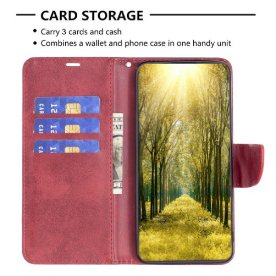 For Samsung Galaxy S25+ / S24+ Case Mobile Phone Shell PU Leather Wallet Cover with Viewing Stand - Red