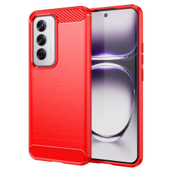 Θήκη Σιλικόνης TPU Carbon Fiber για Oppo Reno12 5G (Global) - Κόκκινο