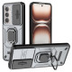 For Oppo Reno12 5G (Global) Case Kickstand PC+TPU Phone Shell with Lens Cover - Grey