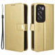 For Oppo Reno12 5G (Global) Case Crazy Horse Texture Leather Folio Flip Cover - Gold