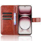 For Oppo Reno12 5G (Global) Case Crazy Horse Texture Leather Folio Flip Cover - Brown