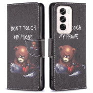 Θήκη Πορτοφόλι με Βάση Στήριξης (Όψη Δέρματος) για Oppo Reno12 5G (Global) - Θυμωμένο Αρκουδάκι