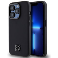 DKNY PU Leather Stack Logo Magsafe Case for iPhone 14 Pro Max - Black