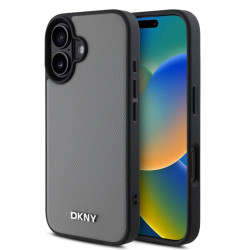 DKNY PU Leather Silver Metal Logo Magsafe Case for iPhone 16 - Grey DKNY PU Leather Silver Metal Logo Magsafe Case for iPhone 16 - Grey